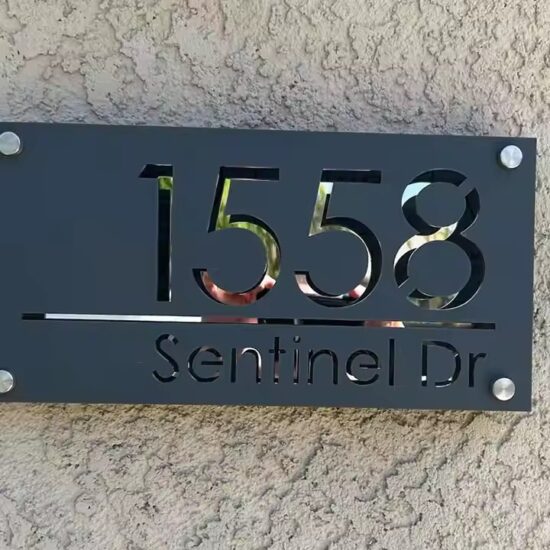 Custom modern 3D acrylic house door sign for home