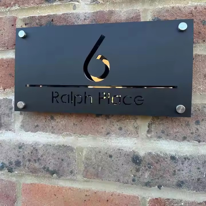 Custom modern 3D acrylic house door sign for home