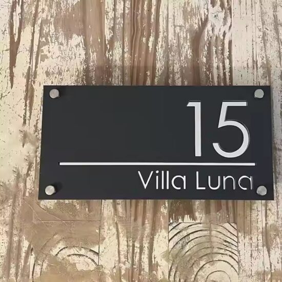 Custom modern 3D acrylic house door sign for home