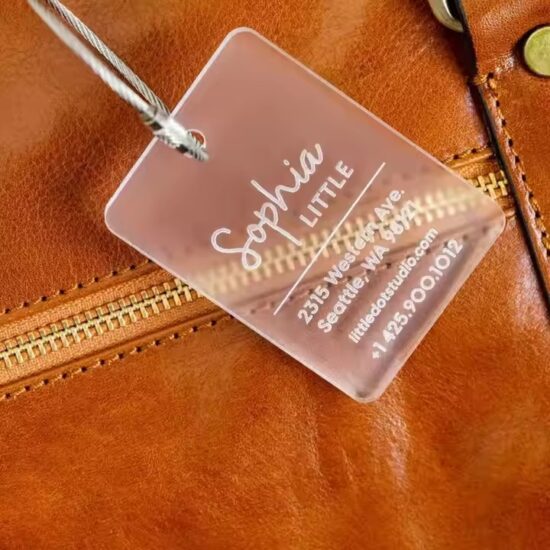 Custom blank acrylic name tags in assorted shapes