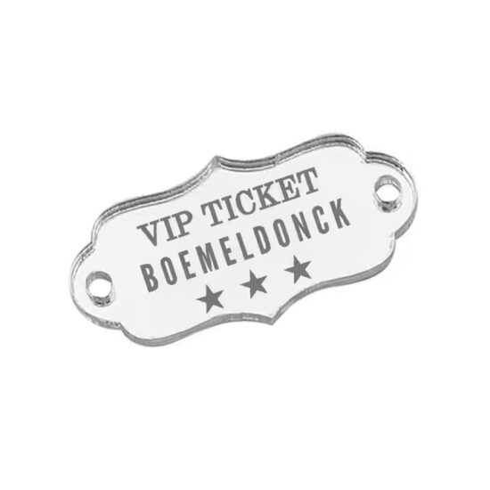 Custom square acrylic tags with personalized design
