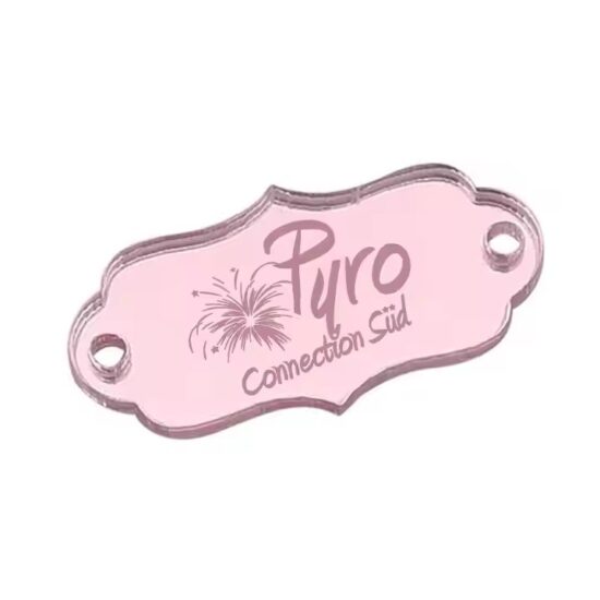 Custom square acrylic tags with personalized design