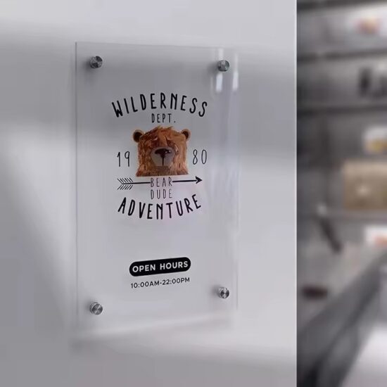 Custom Printed Acrylic Sign with Business Logo for Office or Retail Branding