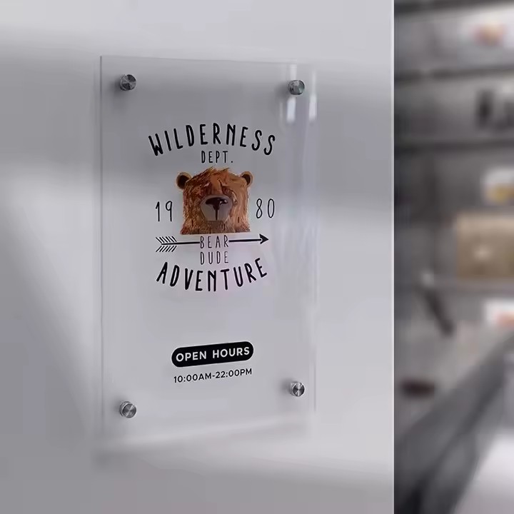 Custom Printed Acrylic Sign with Business Logo for Office or Retail Branding