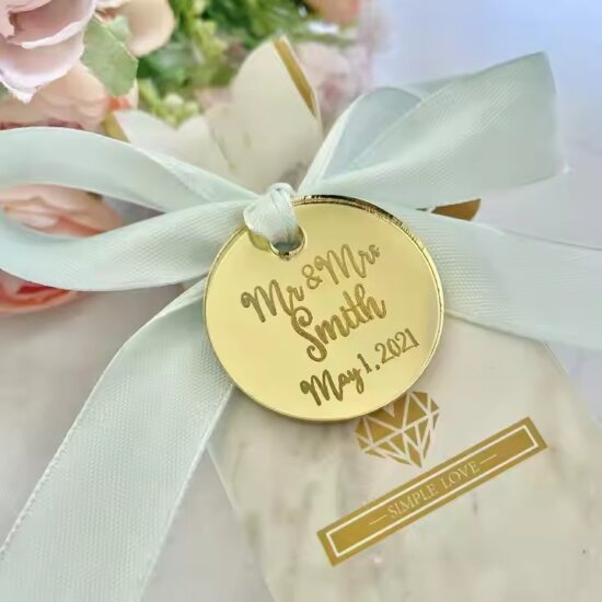 Custom Mirror Acrylic Birthday Tag for Party Decor