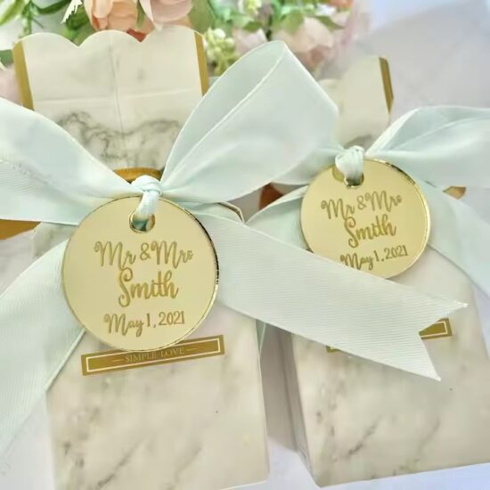 Custom Mirror Acrylic Birthday Tag for Party Decor