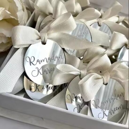 Custom Mirror Acrylic Tag for Holiday Decoration
