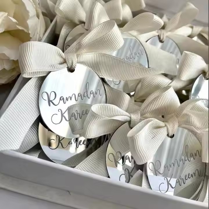 Custom Mirror Acrylic Tag for Holiday Decoration