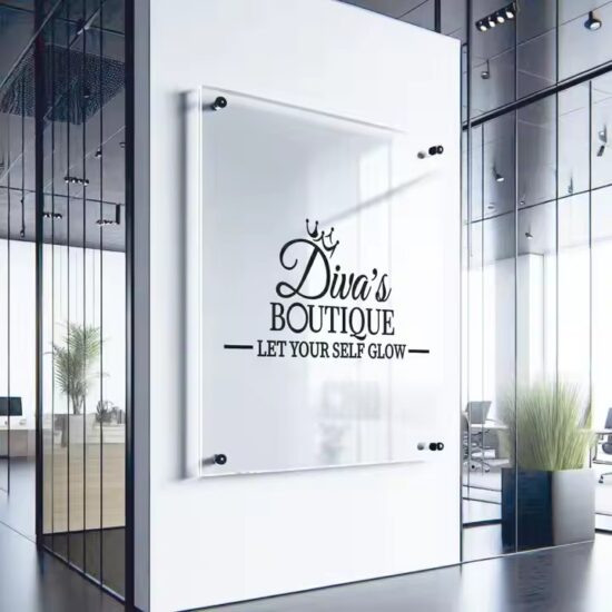 Modern Wall-Mounted LED Acrylic Business Sign with Custom Logo