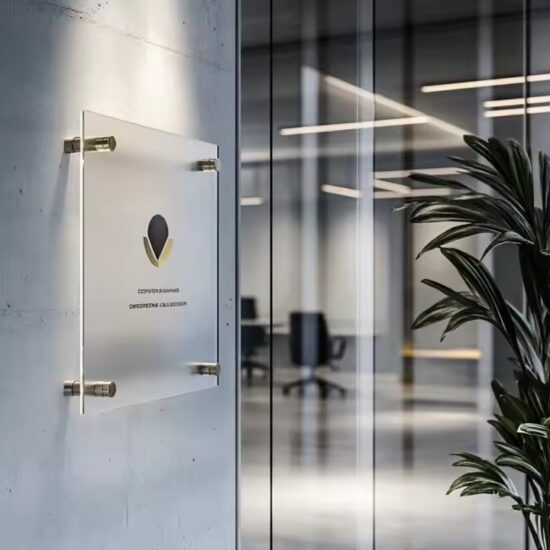Modern Wall-Mounted LED Acrylic Business Sign with Custom Logo