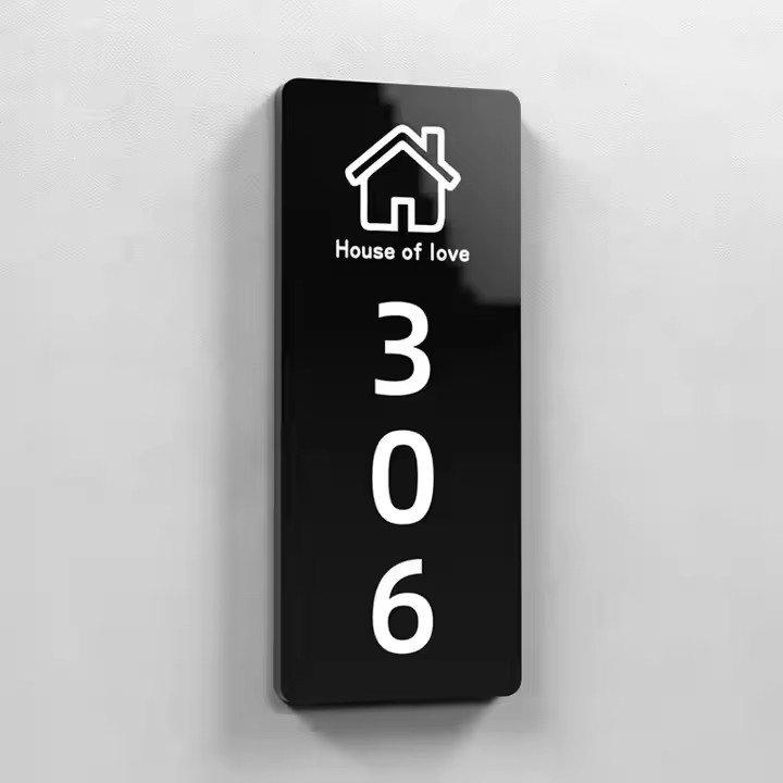 Custom acrylic door panel for modern hotel room interiors