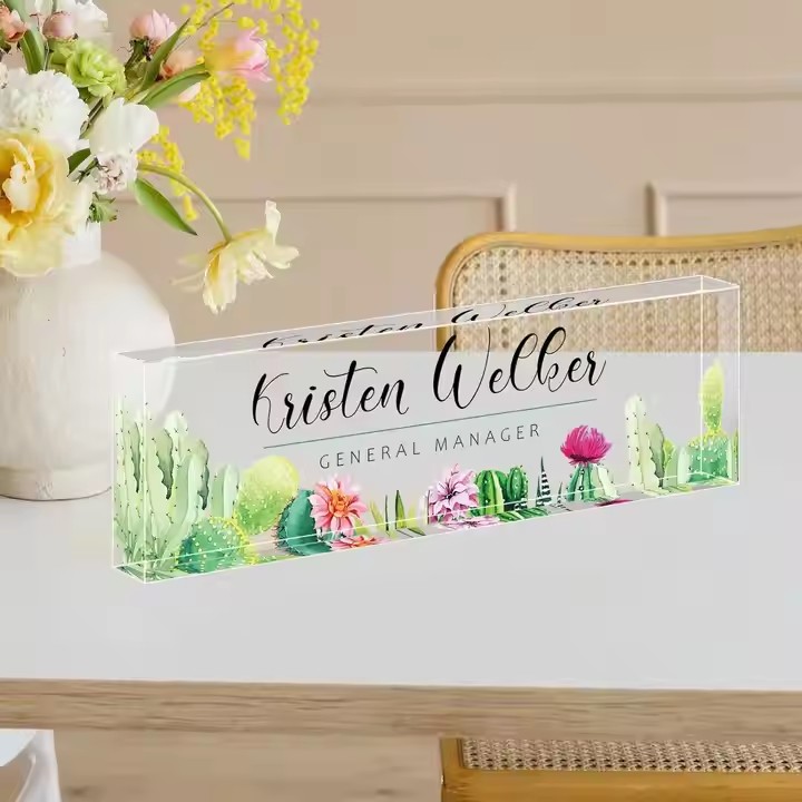 DIY personalized clear acrylic desk name plate
