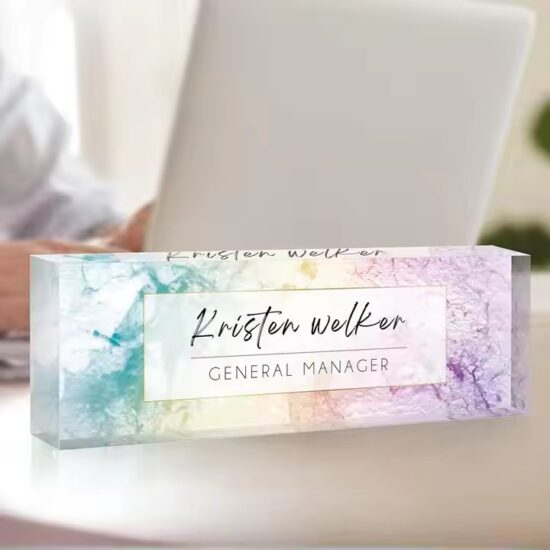 DIY personalized clear acrylic desk name plate