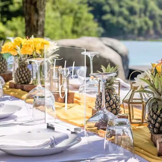 Clear Acrylic Panels for Wedding Table Decorations