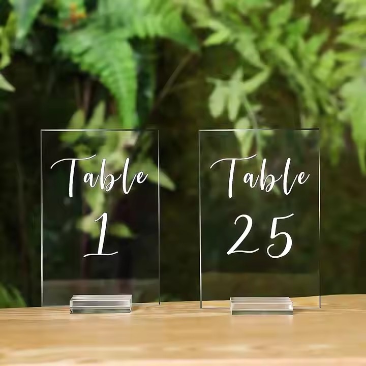 Clear Acrylic Panels for Wedding Table Decorations