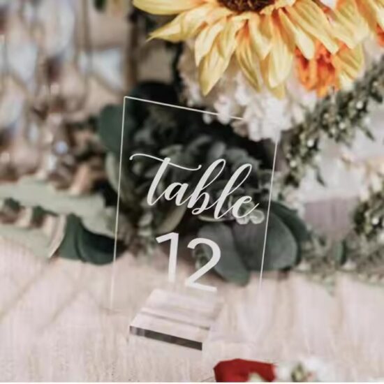Clear Acrylic Panels for Wedding Table Decorations