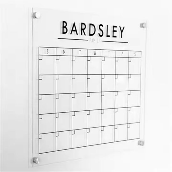 Clear Acrylic Wall Mounted Planner Board Sign