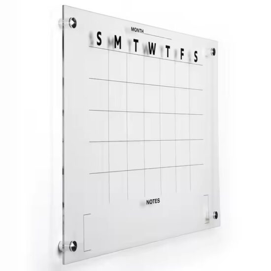 Clear Acrylic Wall Mounted Planner Board Sign
