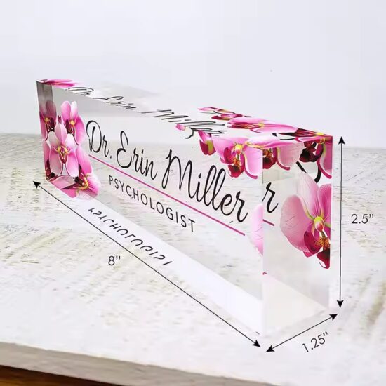 Wholesale Clear Acrylic Standing Desk Name Plate for Office