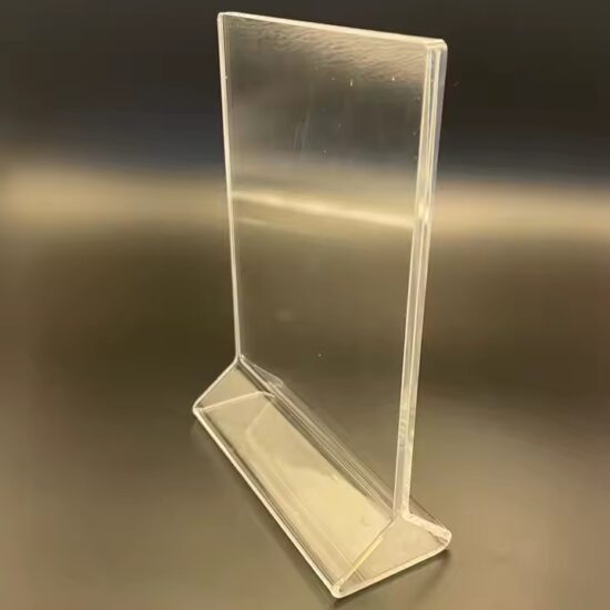 Custom T-Shaped Clear Acrylic Menu Tabletop Sign Holder