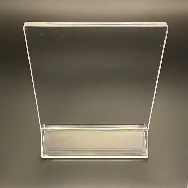 Custom T-Shaped Clear Acrylic Menu Tabletop Sign Holder