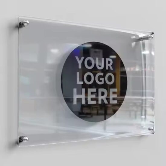 Custom Clear Durable Acrylic Wall Sign for Office or Commercial Use
