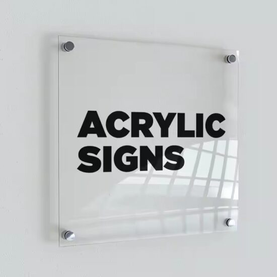 Custom Clear Durable Acrylic Wall Sign for Office or Commercial Use