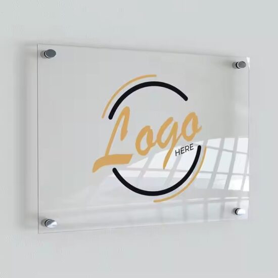 Custom Clear Durable Acrylic Wall Sign for Office or Commercial Use