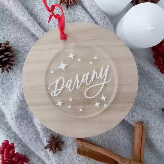 Custom clear round acrylic Christmas ornaments for decoration