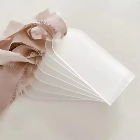 Custom clear rectangular acrylic wedding invitation labels