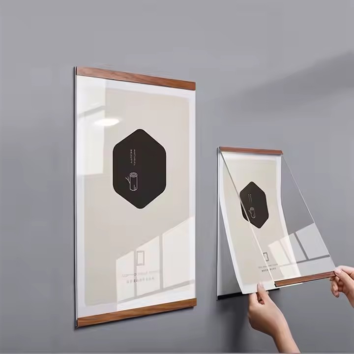 Custom Waterproof Magnetic Acrylic Sign Holder with Self-Adhesive Backing