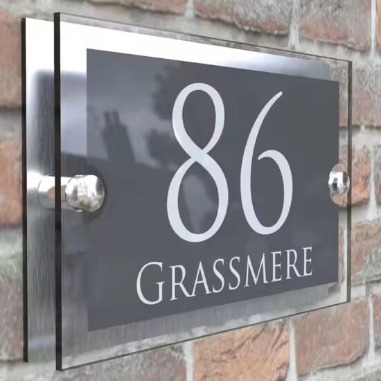 Outdoor Wall-Mounted Acrylic House Number Sign