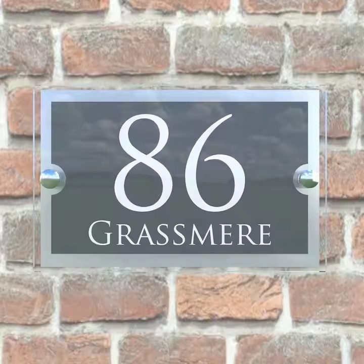 Outdoor Wall-Mounted Acrylic House Number Sign