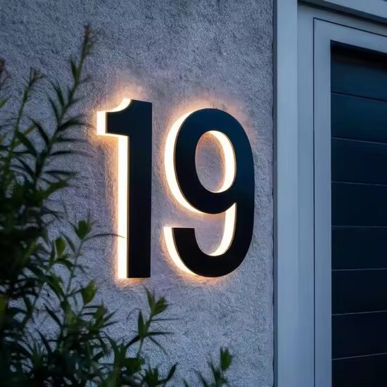 Custom outdoor acrylic address door sign with modern design