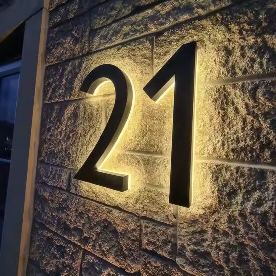 Custom outdoor acrylic address door sign with modern design