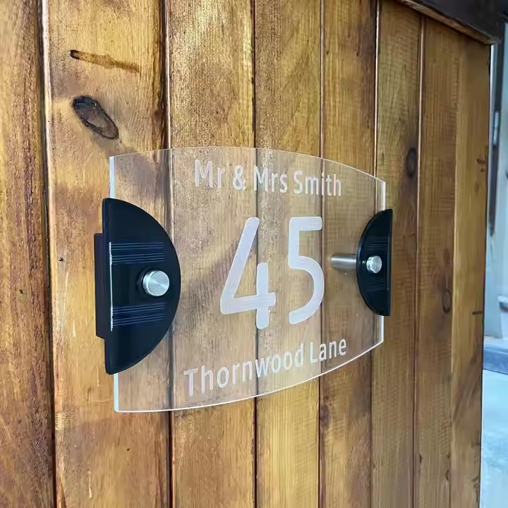 Custom outdoor acrylic decorative door sign for house