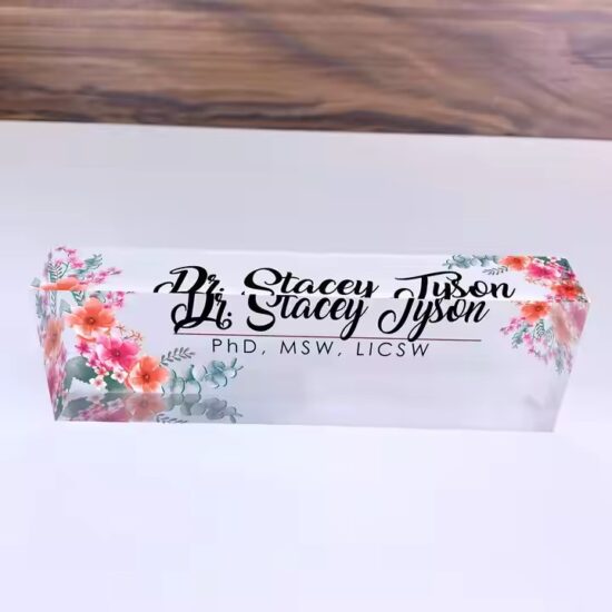 Custom Decorative Acrylic Office Desk Name Plate