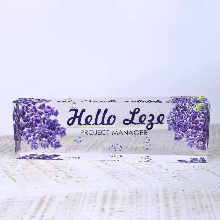 Custom Decorative Acrylic Office Desk Name Plate