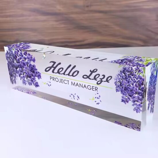 Custom Decorative Acrylic Office Desk Name Plate