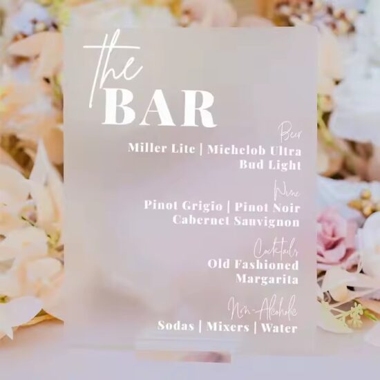 Custom Engraved Acrylic Menu Sign Wholesale