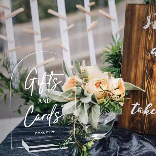 Laser Engraved Acrylic Wedding Display Sign for Reception Decor
