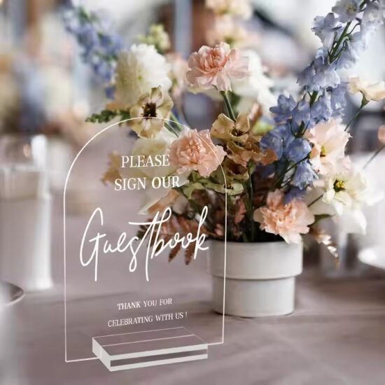 Laser Engraved Acrylic Wedding Display Sign for Reception Decor