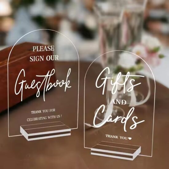 Laser Engraved Acrylic Wedding Display Sign for Reception Decor